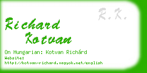 richard kotvan business card